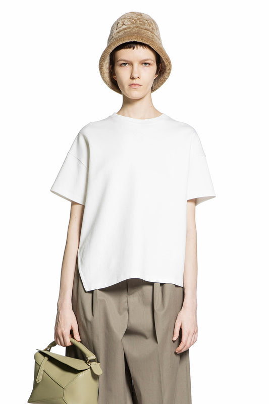 LOEWE WOMAN WHITE T-SHIRTS & TANK TOPS