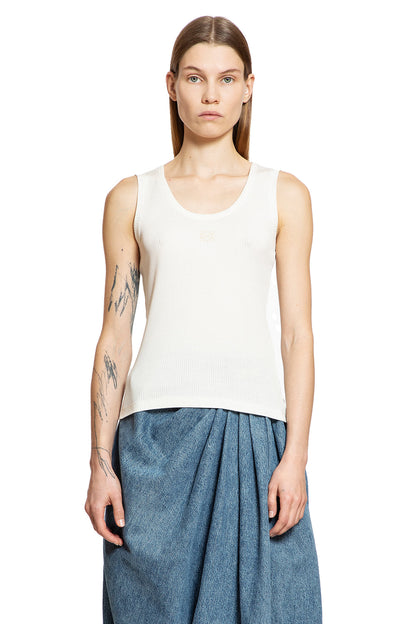 LOEWE WOMAN WHITE T-SHIRTS & TANK TOPS