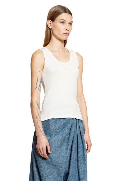 LOEWE WOMAN WHITE T-SHIRTS & TANK TOPS