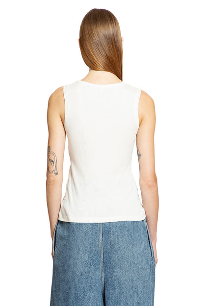 LOEWE WOMAN WHITE T-SHIRTS & TANK TOPS