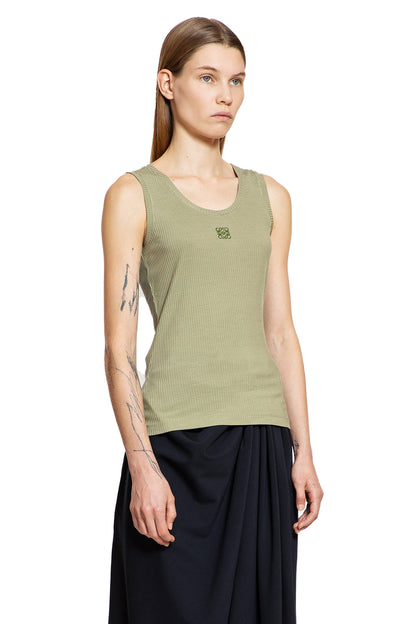 LOEWE WOMAN GREEN T-SHIRTS & TANK TOPS