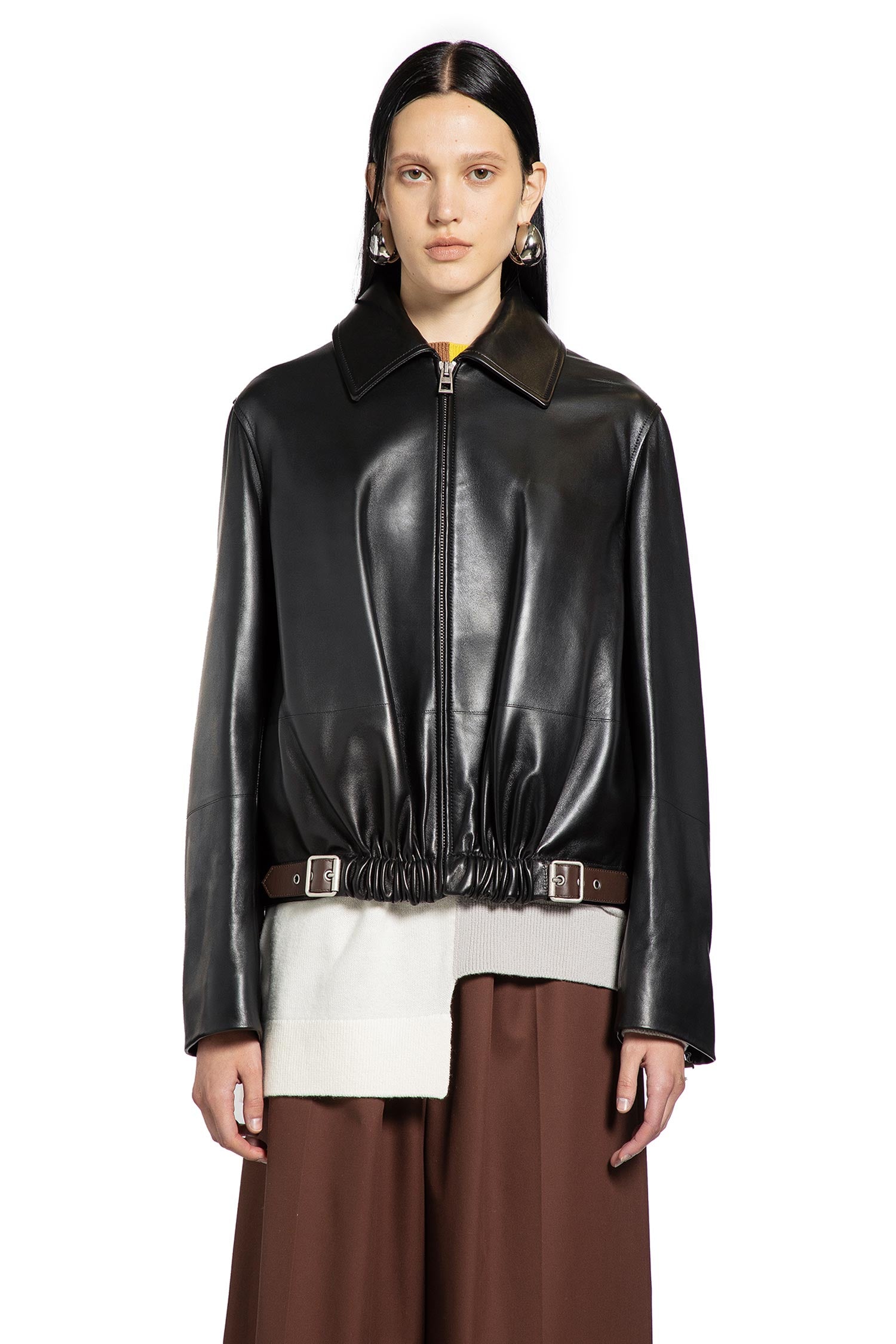 Belted Jacket in Nappa Lambskin