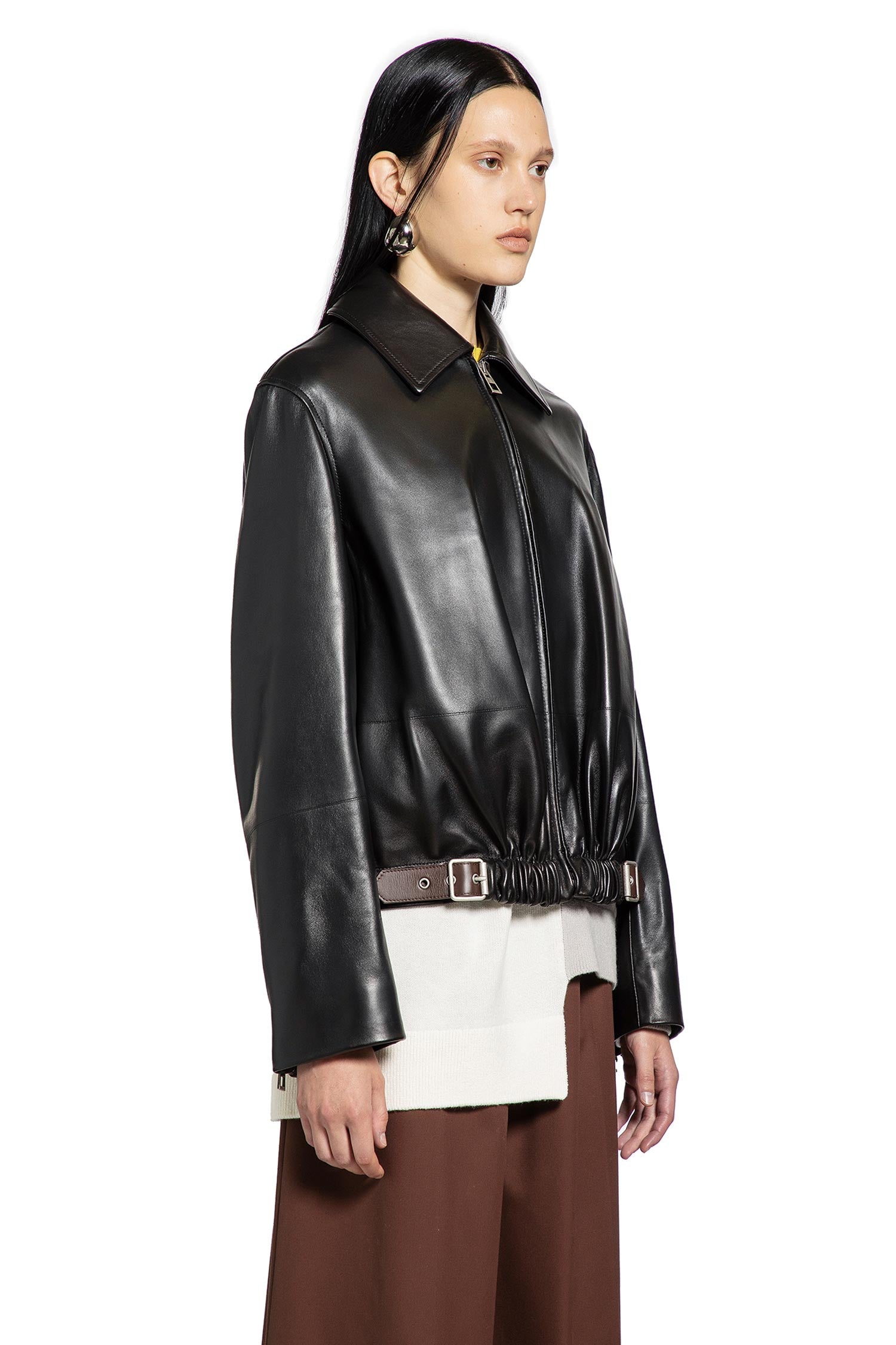 Belted Jacket in Nappa Lambskin