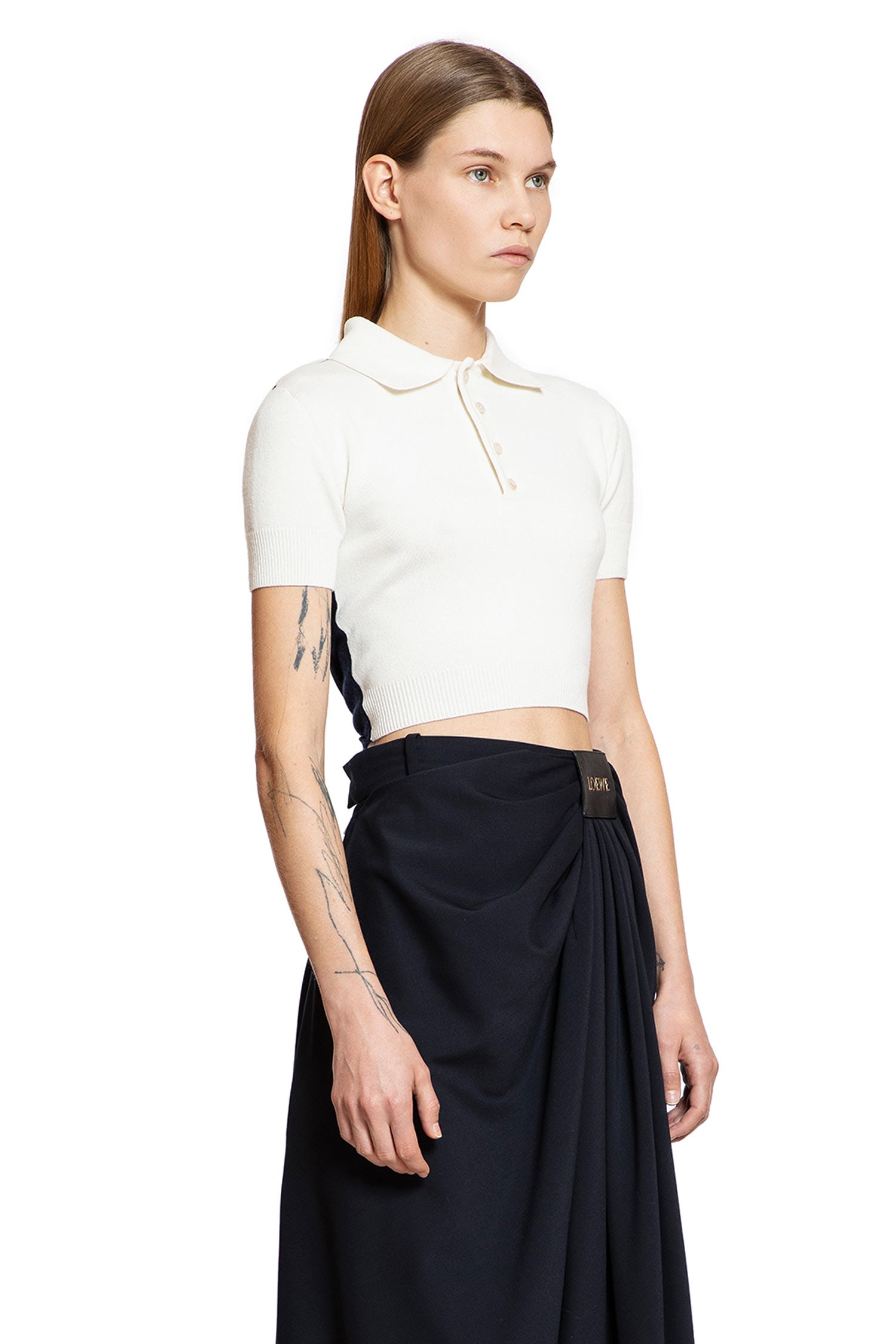 LOEWE WOMAN OFF-WHITE T-SHIRTS & TANK TOPS