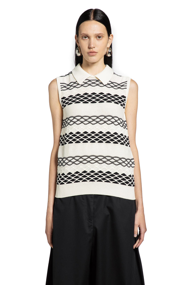 Vest in Cotton Jacquard