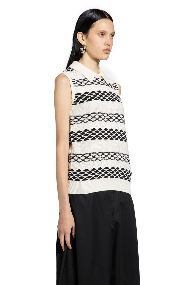 Vest in Cotton Jacquard