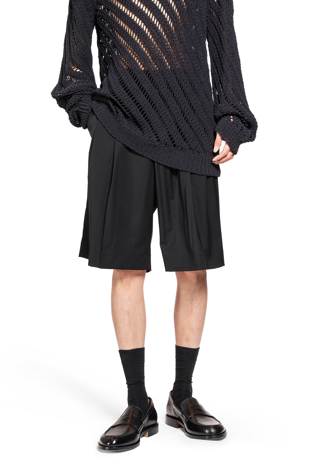 LANEUS MAN BLACK SHORTS & SKIRTS