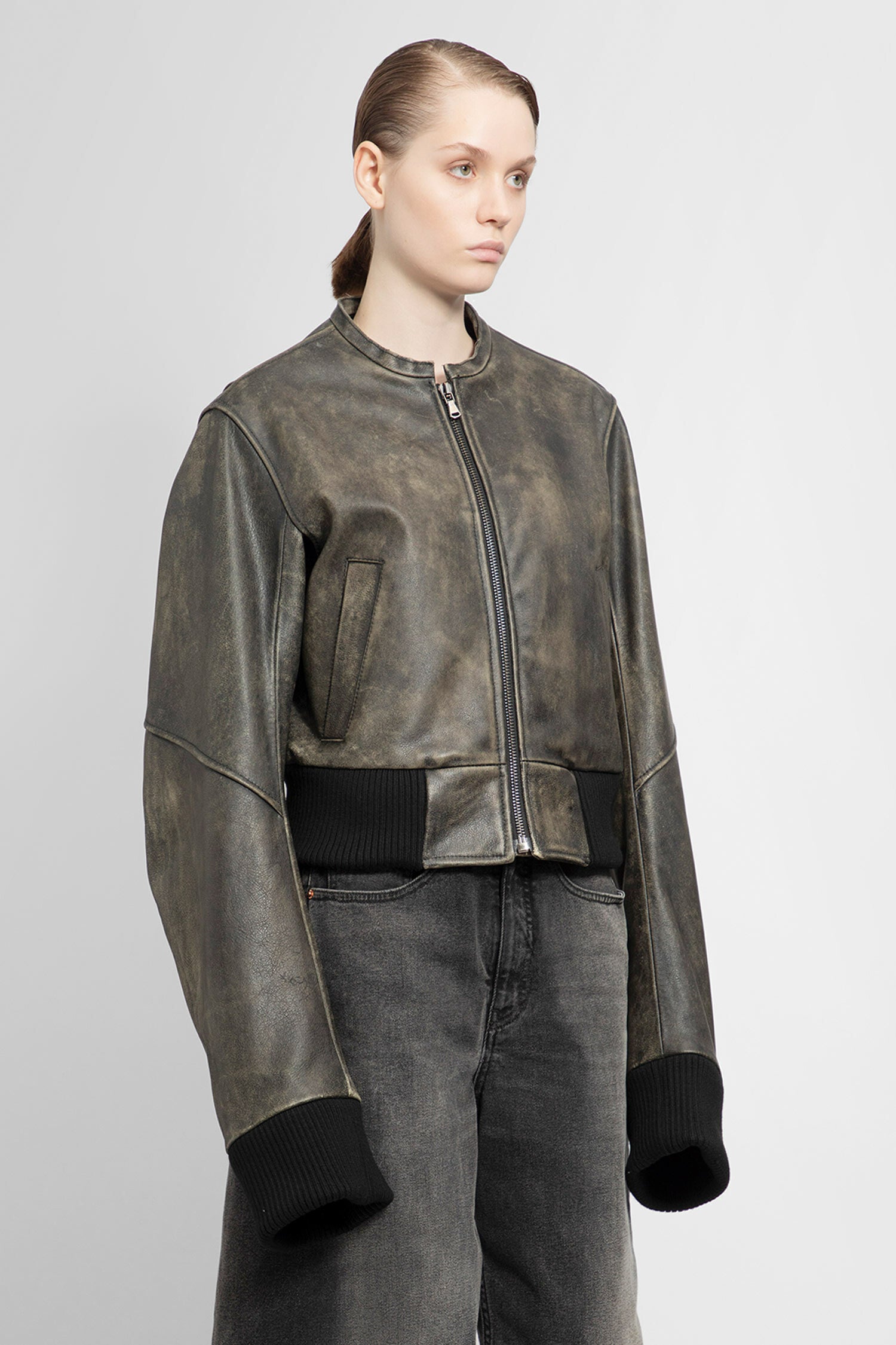 MM6 MAISON MARGIELA WOMAN BROWN LEATHER JACKETS