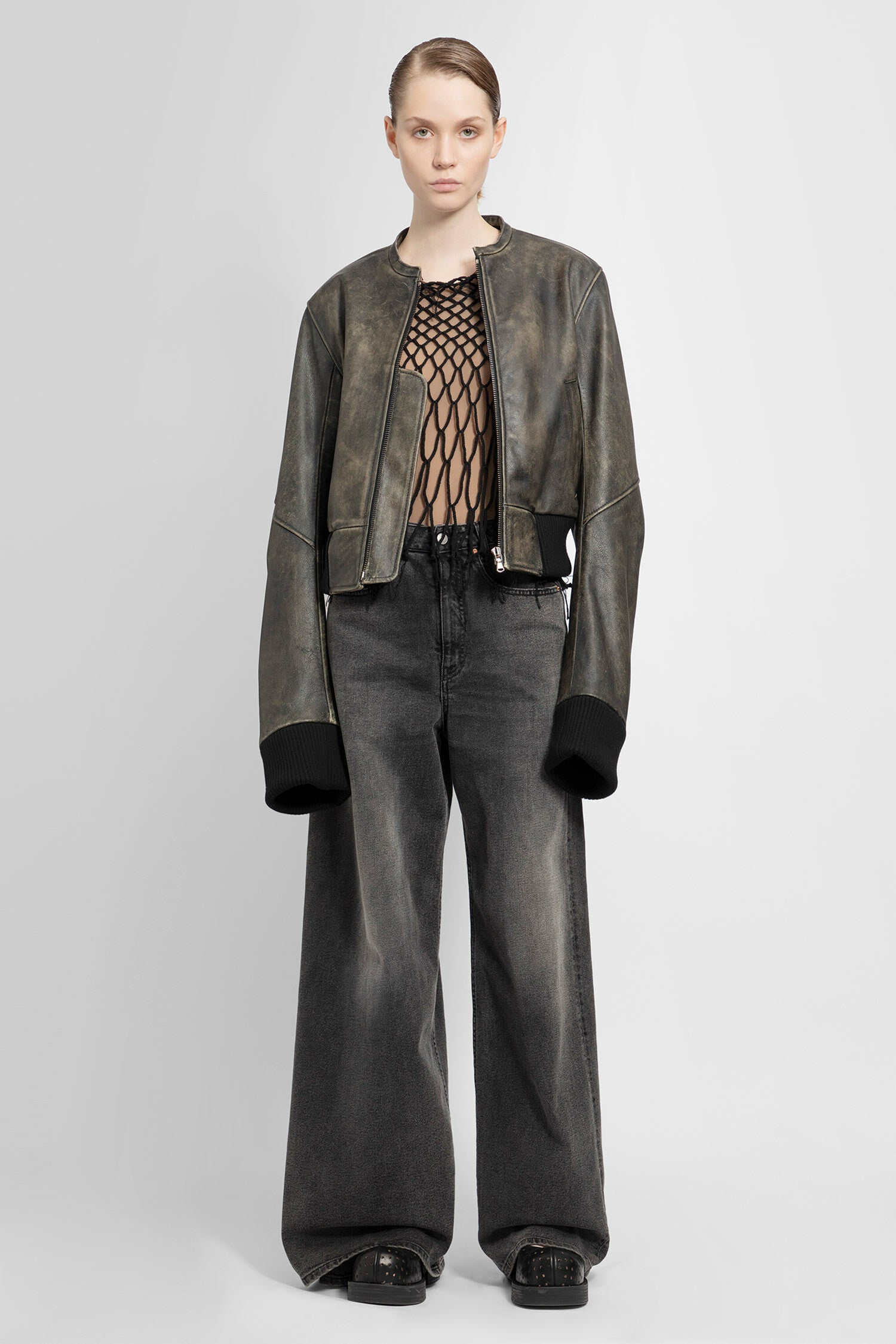 MM6 MAISON MARGIELA WOMAN BROWN LEATHER JACKETS - MM6 MAISON