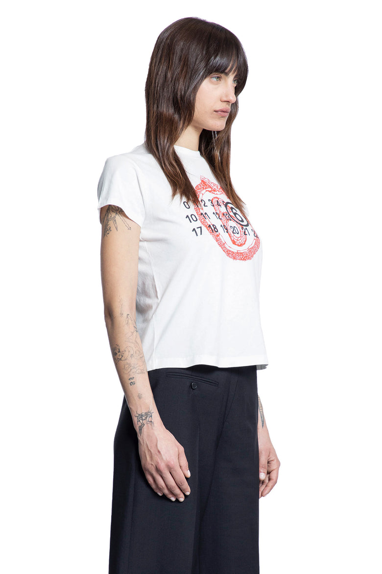 MM6 MAISON MARGIELA WOMAN WHITE T-SHIRTS & TANK TOPS