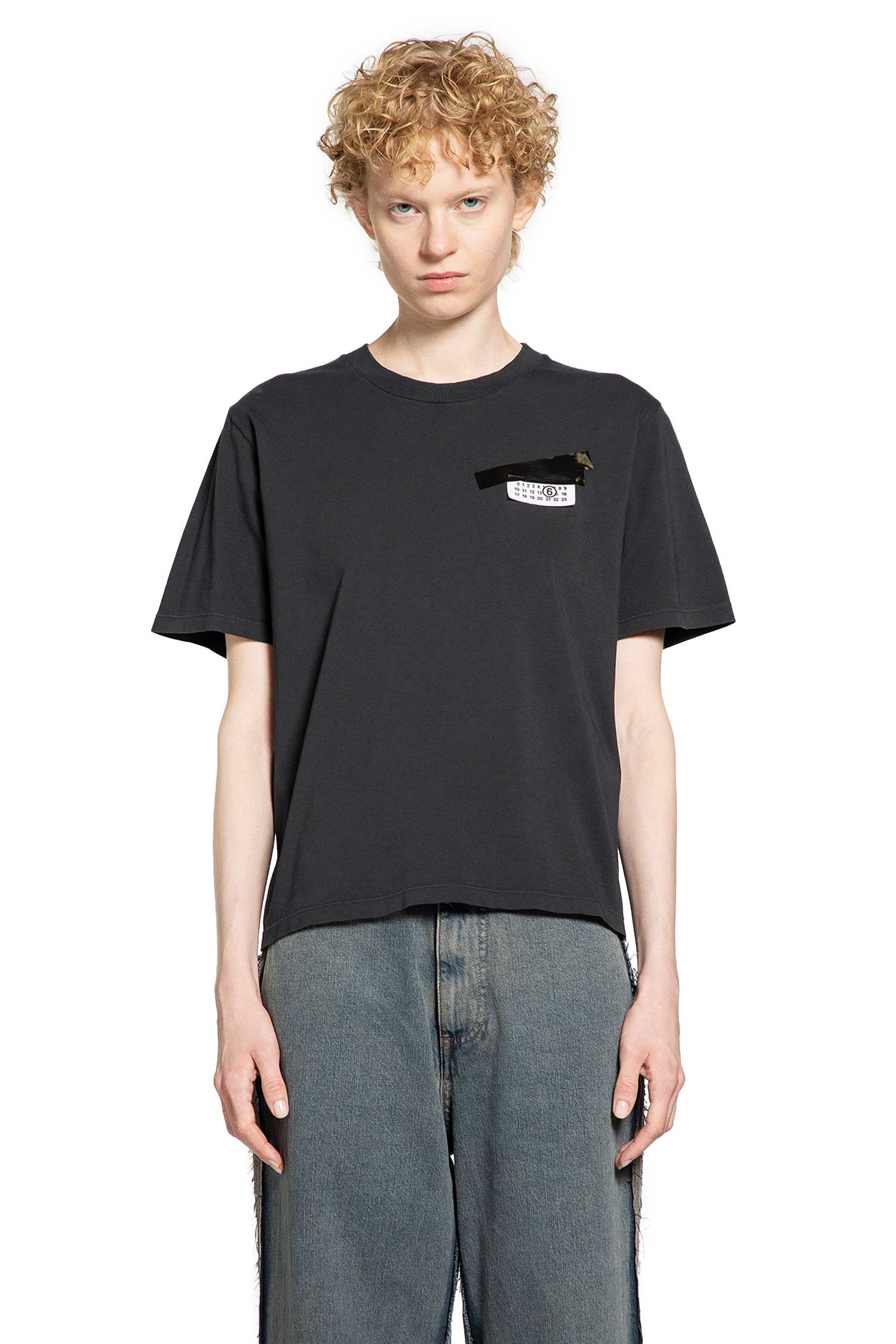 Taped label cotton T-shirt