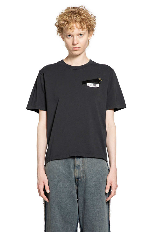 Taped label cotton T-shirt