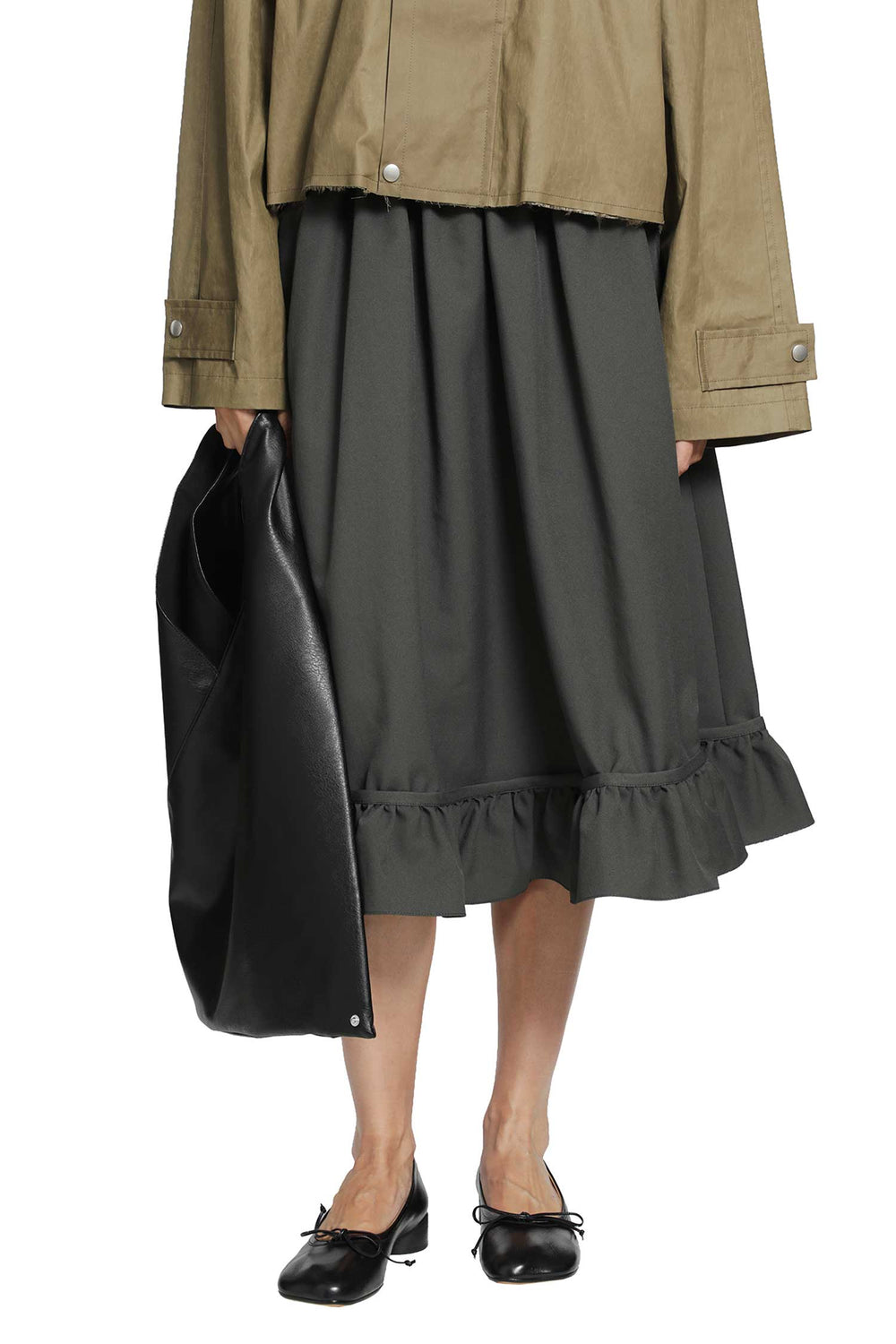 MM6 MAISON MARGIELA Gathered Midi Skirt woman