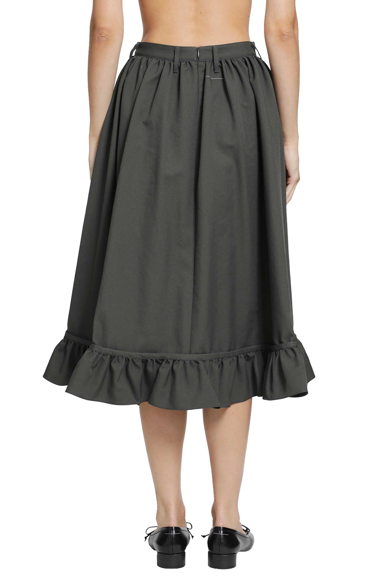 Gathered Midi Skirt