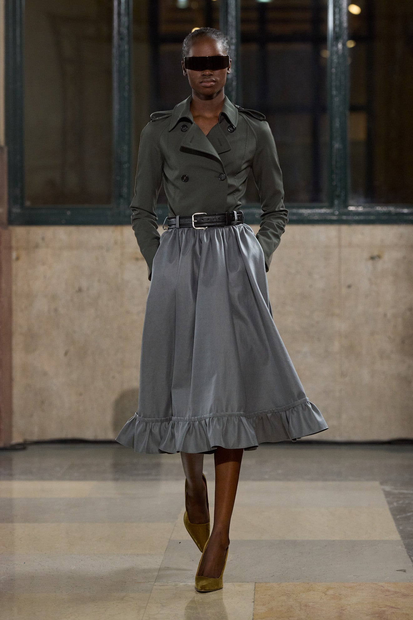 Gathered Midi Skirt