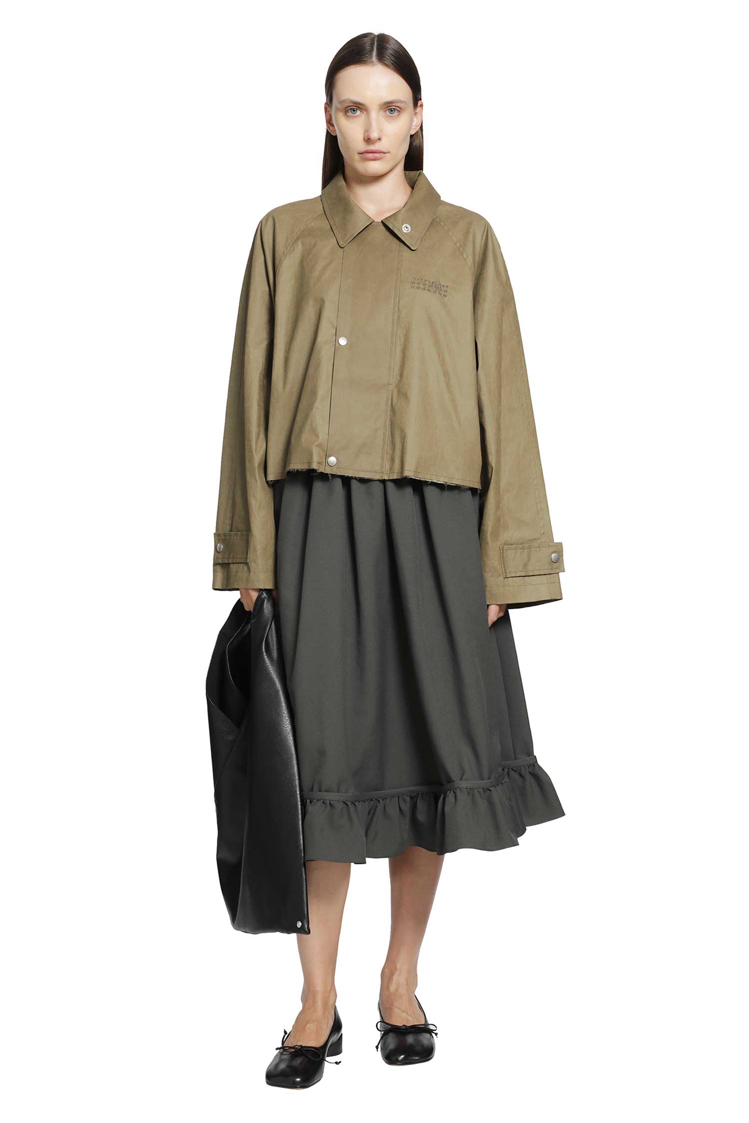 Gathered Midi Skirt