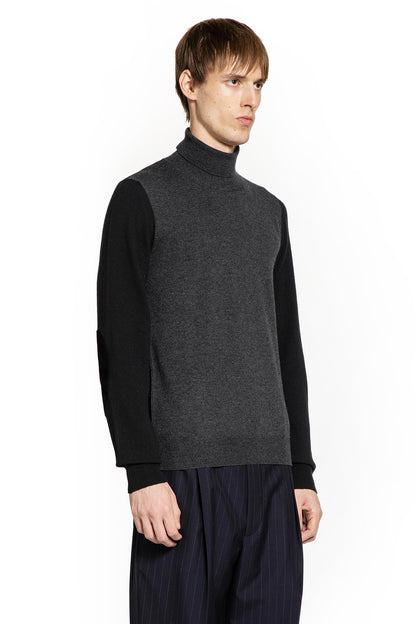 Two-Tone Wool Turtleneck Sweater