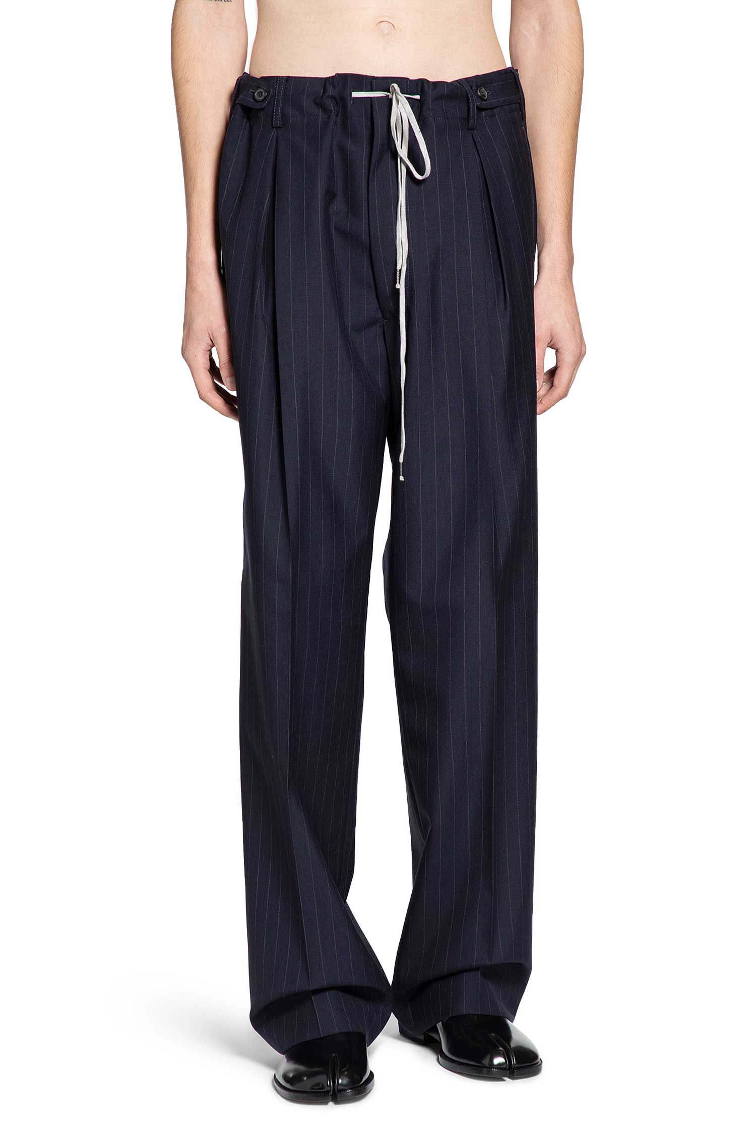Pleated Pinstripe Pants