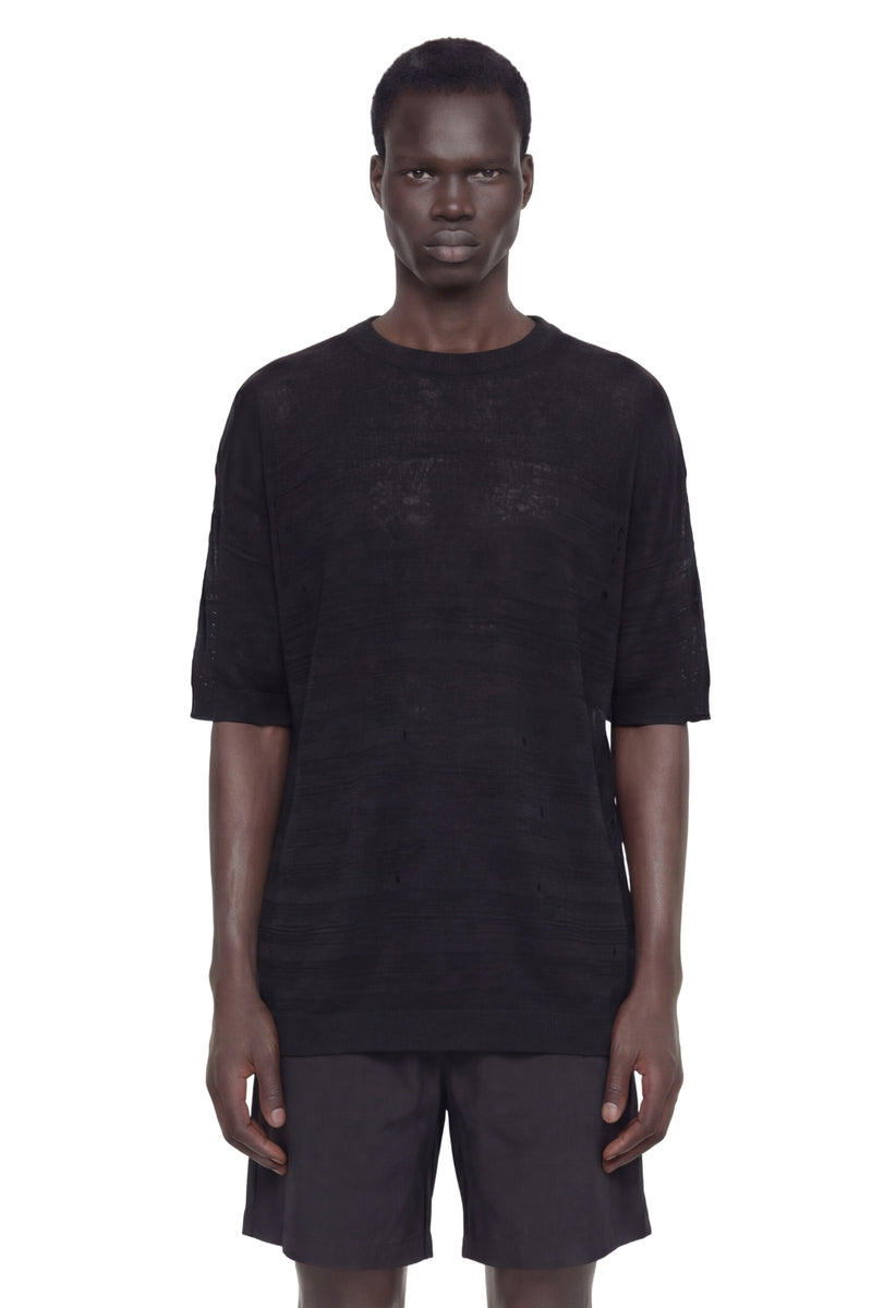 Jacquard knit T-shirt