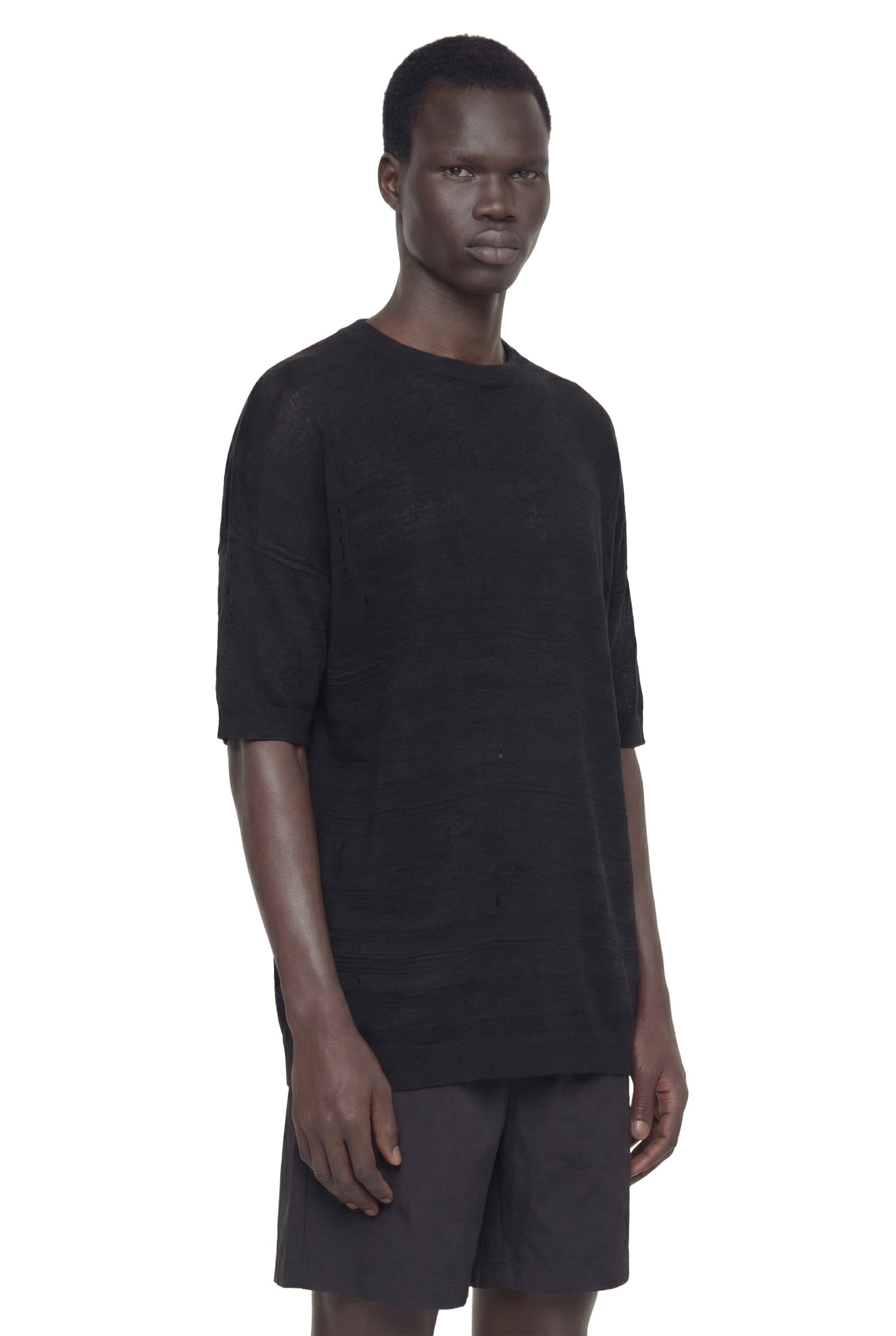 Jacquard knit T-shirt