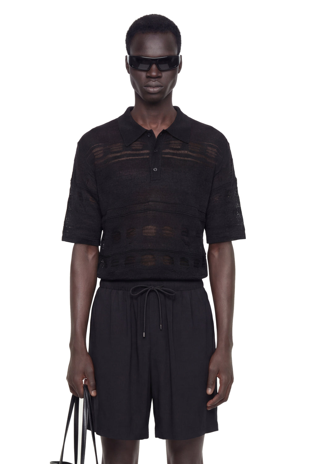 LANEUS Lightweight Jacquard Knit Polo man