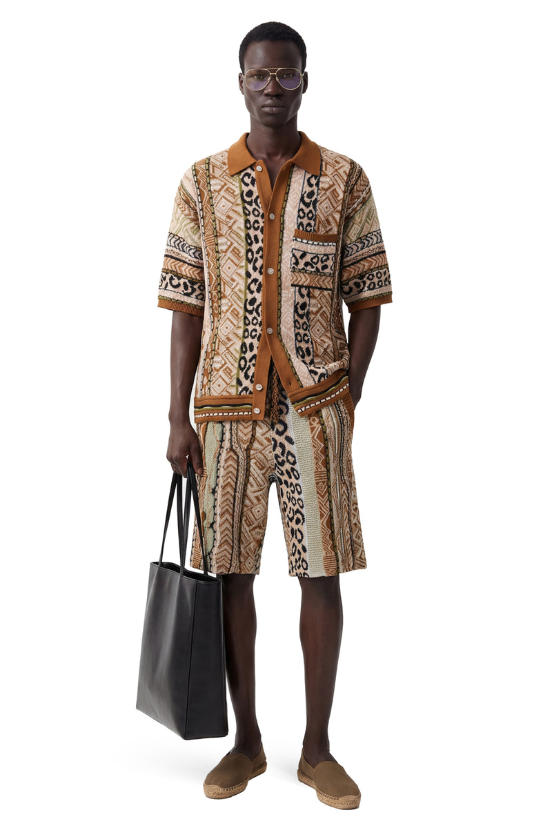 Graphic Knit Short Sleeve Shirt