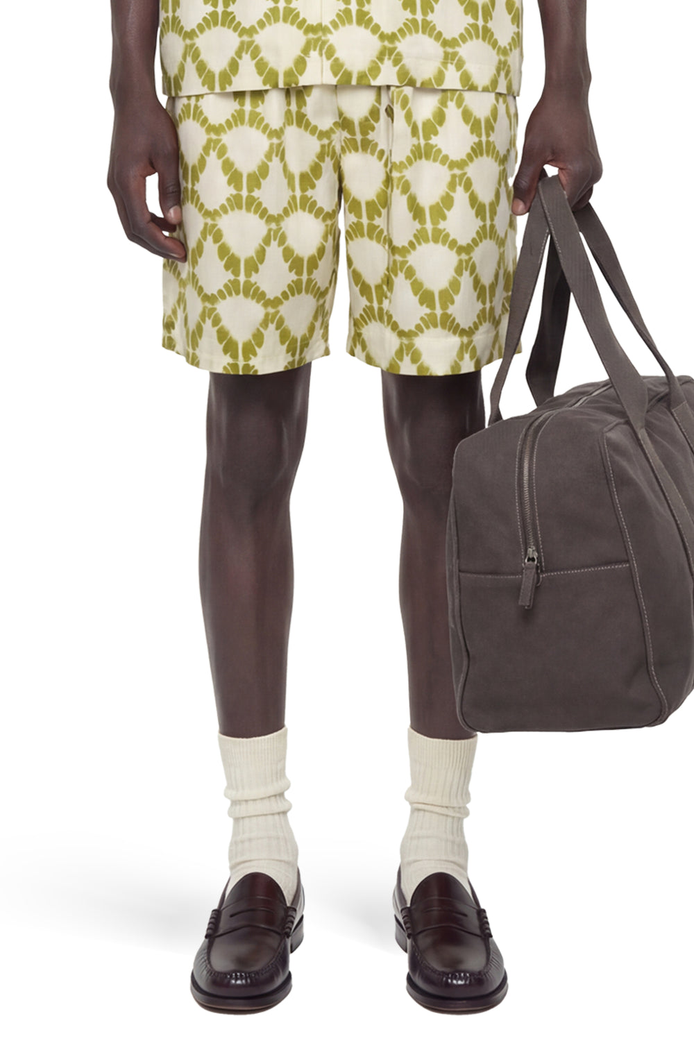 LANEUS Lightweight Viscose Graphic Print Shorts man