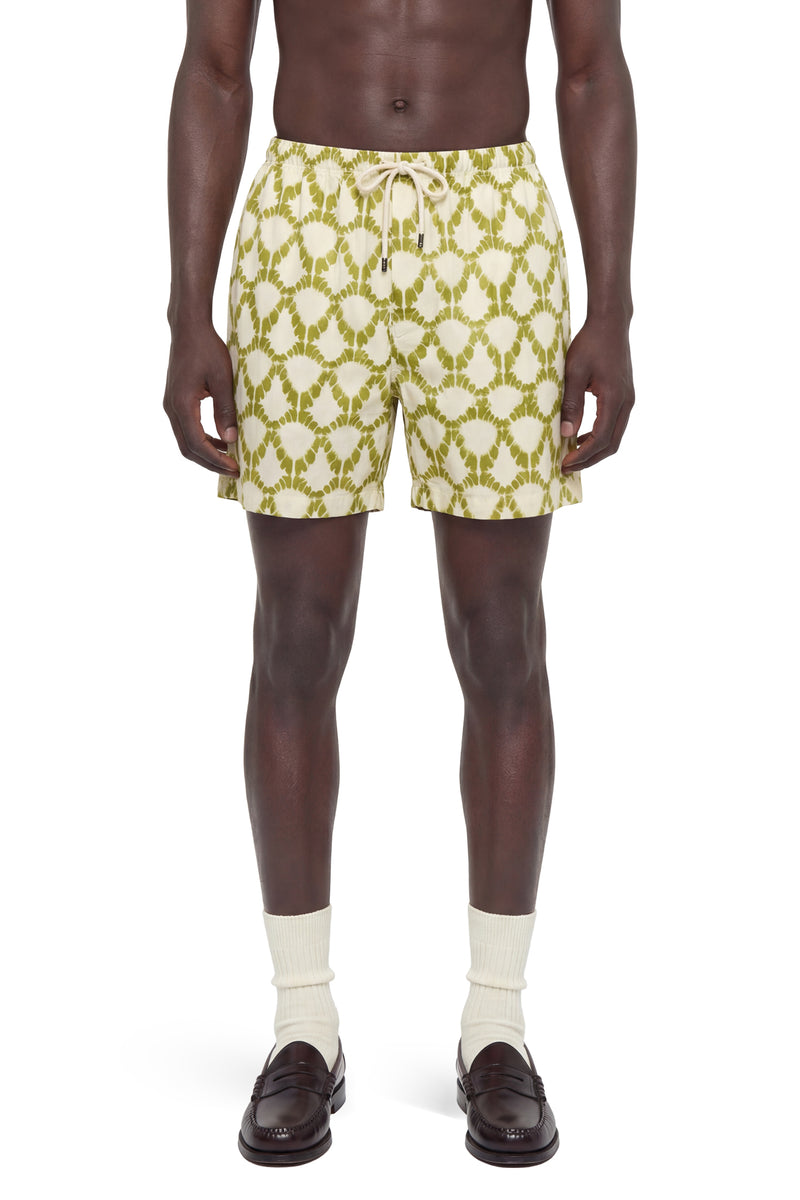 Lightweight Viscose Graphic Print Shorts