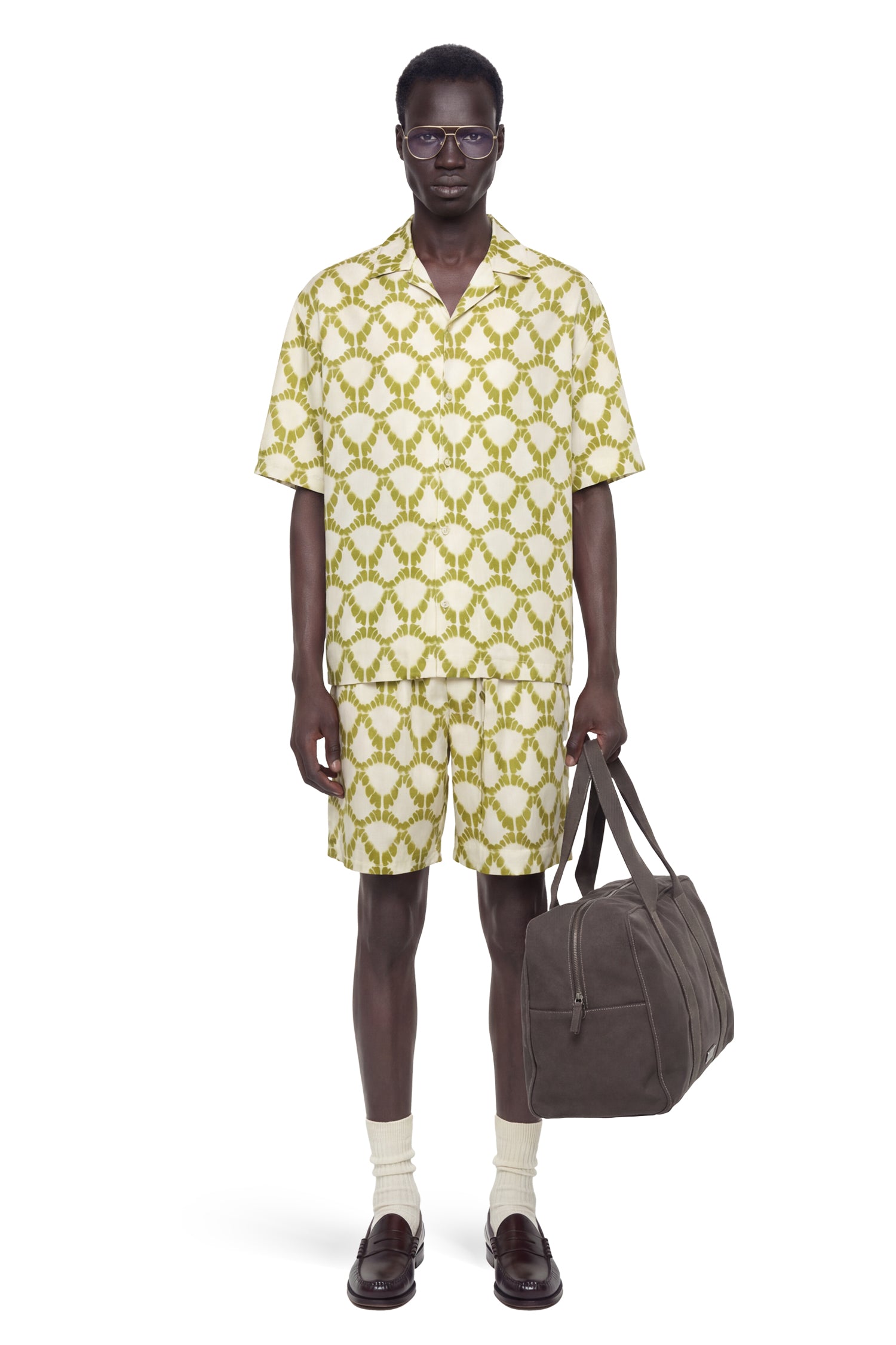 Lightweight Viscose Graphic Print Shorts