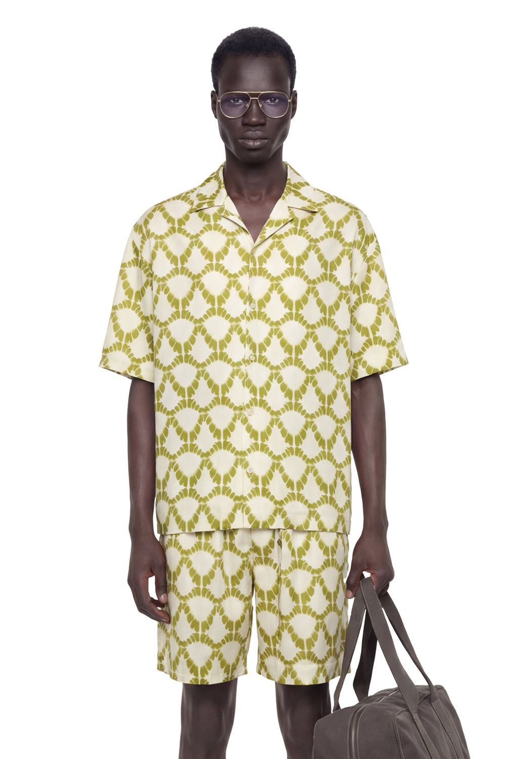 LANEUS Lightweight Viscose Graphic Shirt man