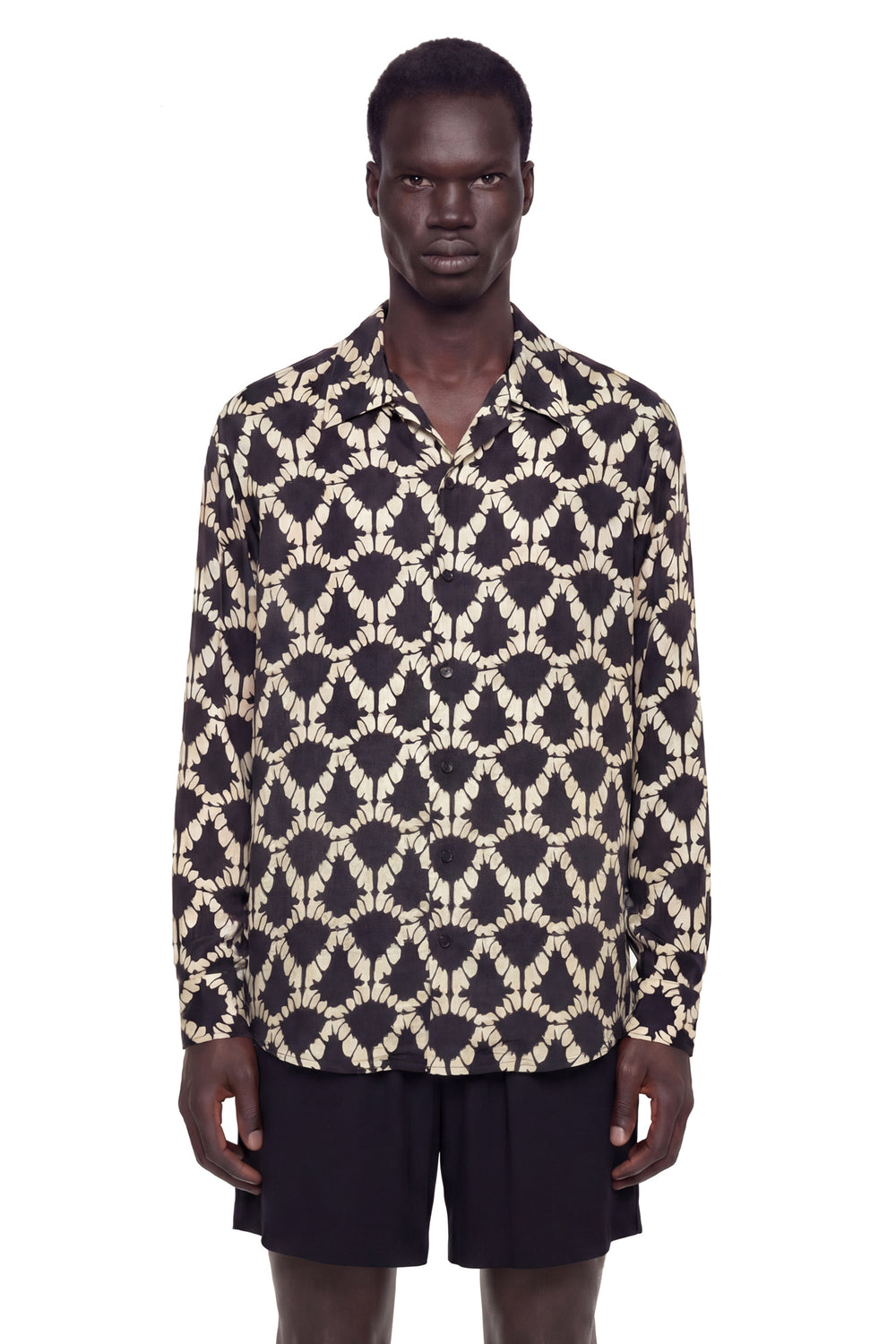 LANEUS Lightweight Viscose Graphic Shirt man