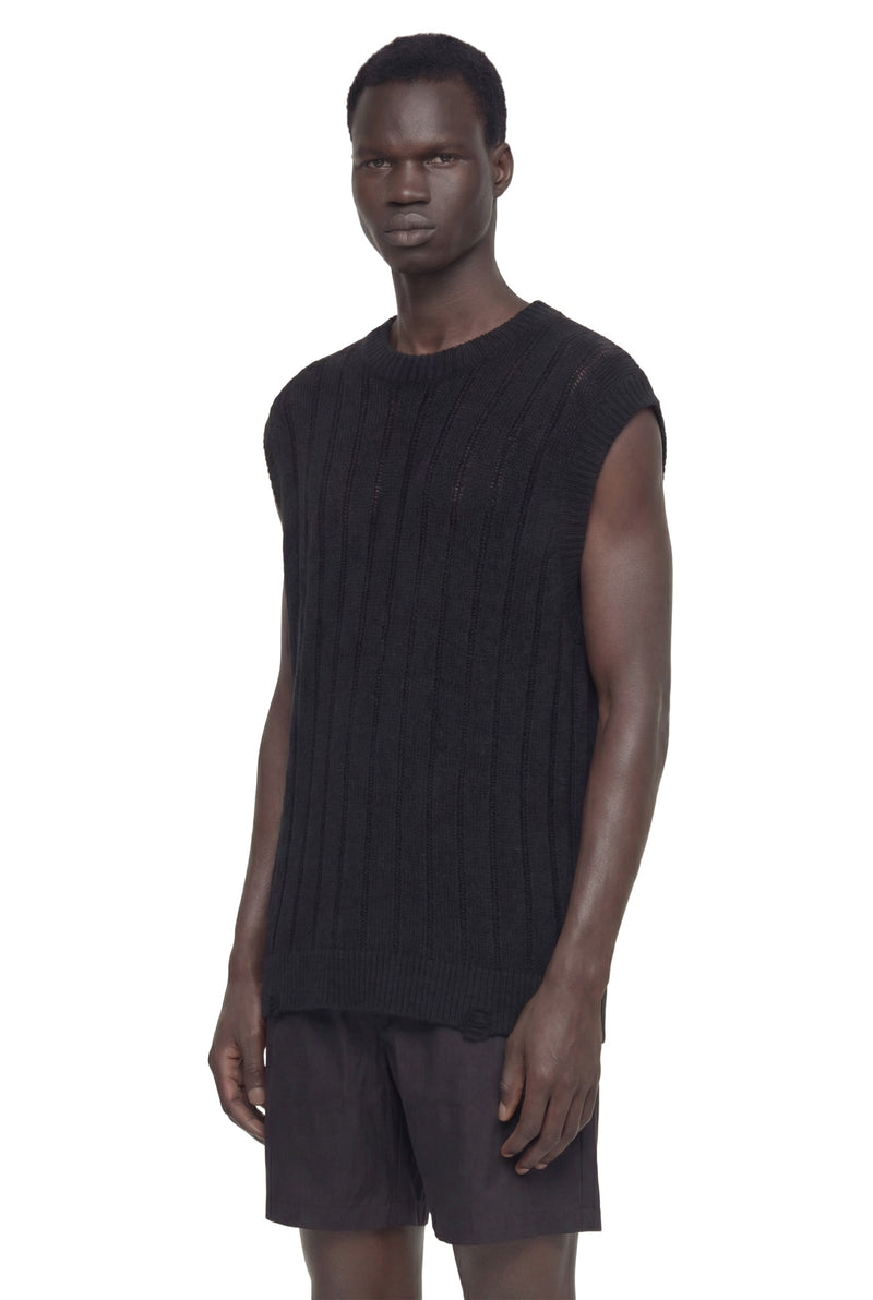 Destroyed Knit Vest