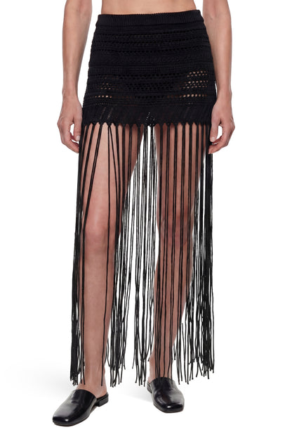Fringed Crochet Knit Skirt