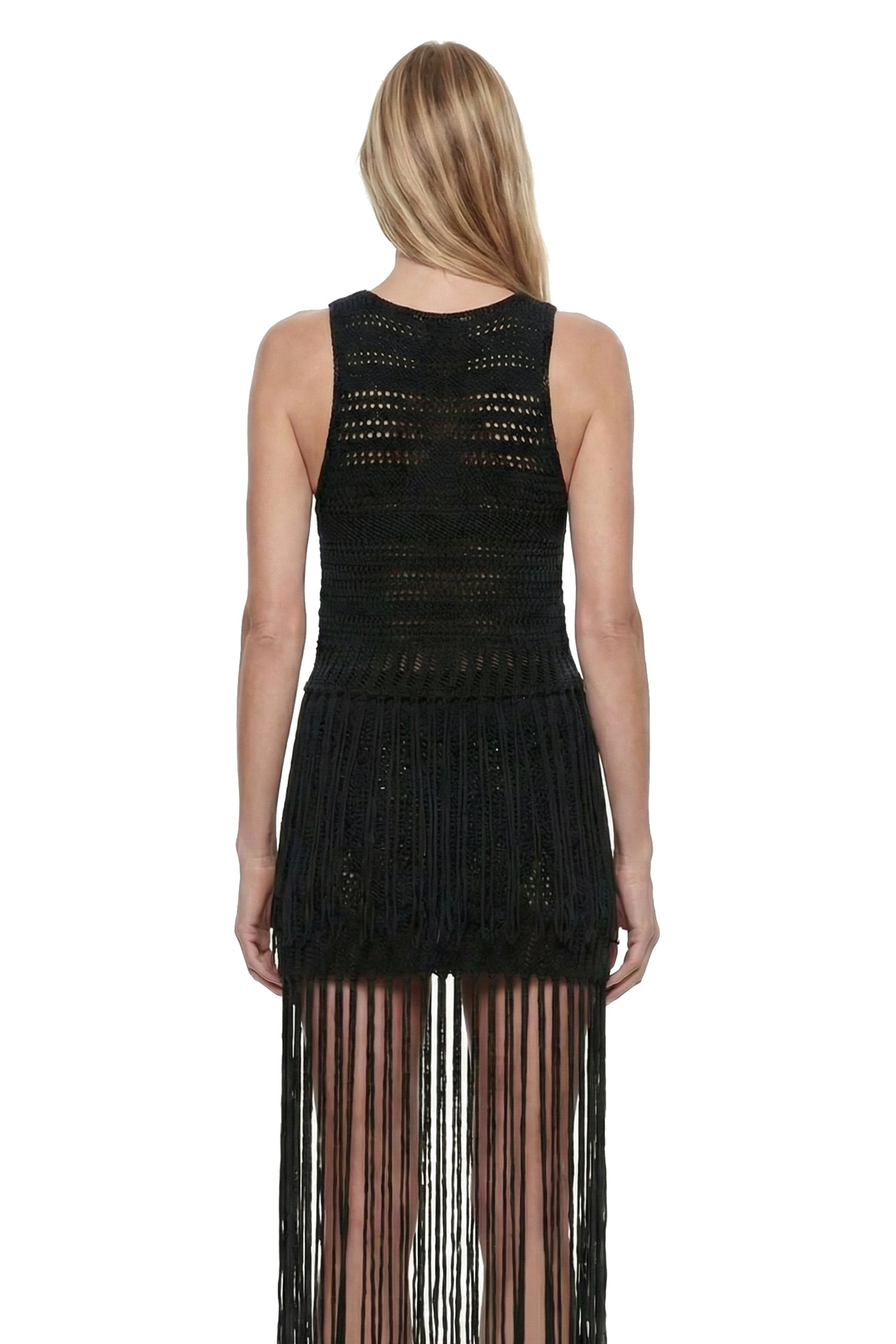 Fringed Crochet Knit Top