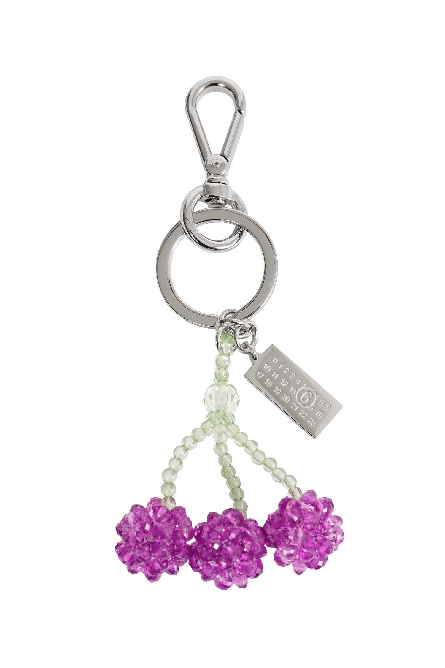 Beaded Cherry Keychain