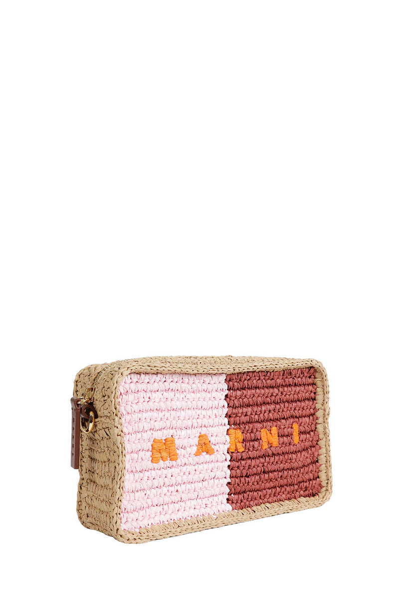 MARNI Bicolor Raffia Mini Camera Bag woman
