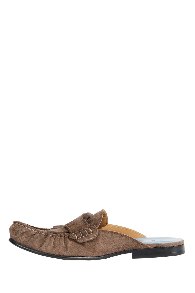 MARNI Suede Sabot With Fringe woman