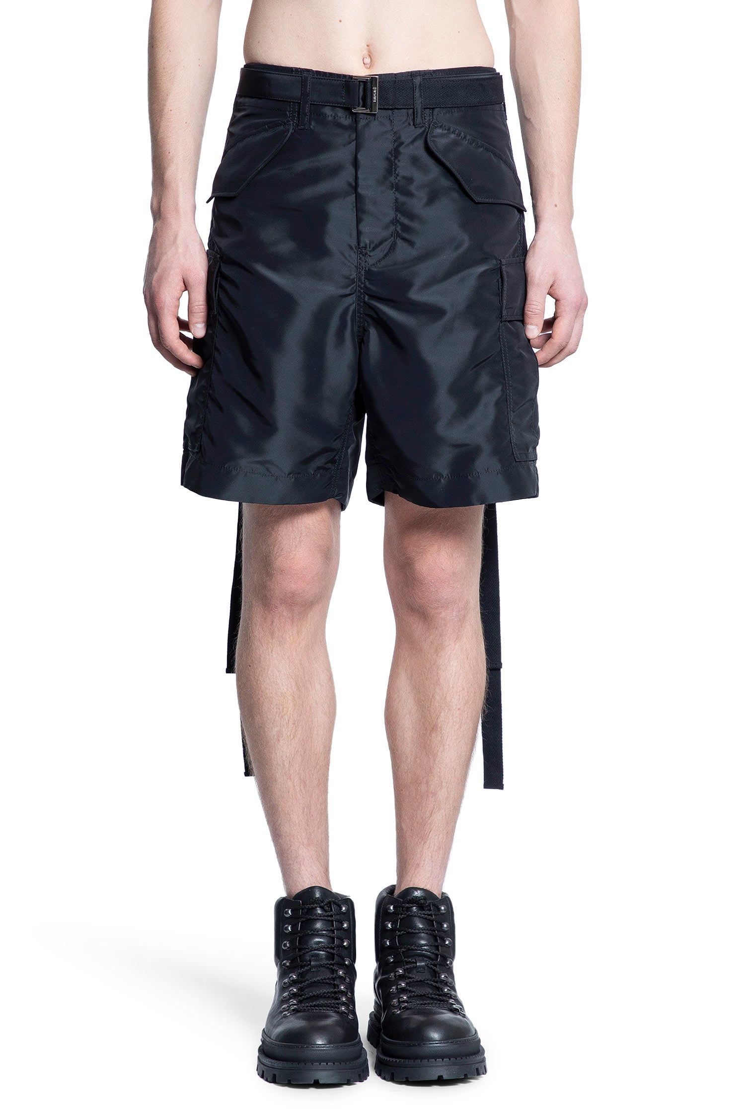 SACAI MAN BLACK SHORTS & SKIRTS