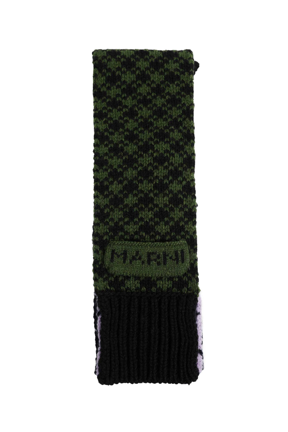 MARNI Geometric Wool Knit Scarf man