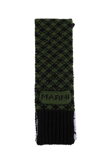 Geometric Wool Knit Scarf