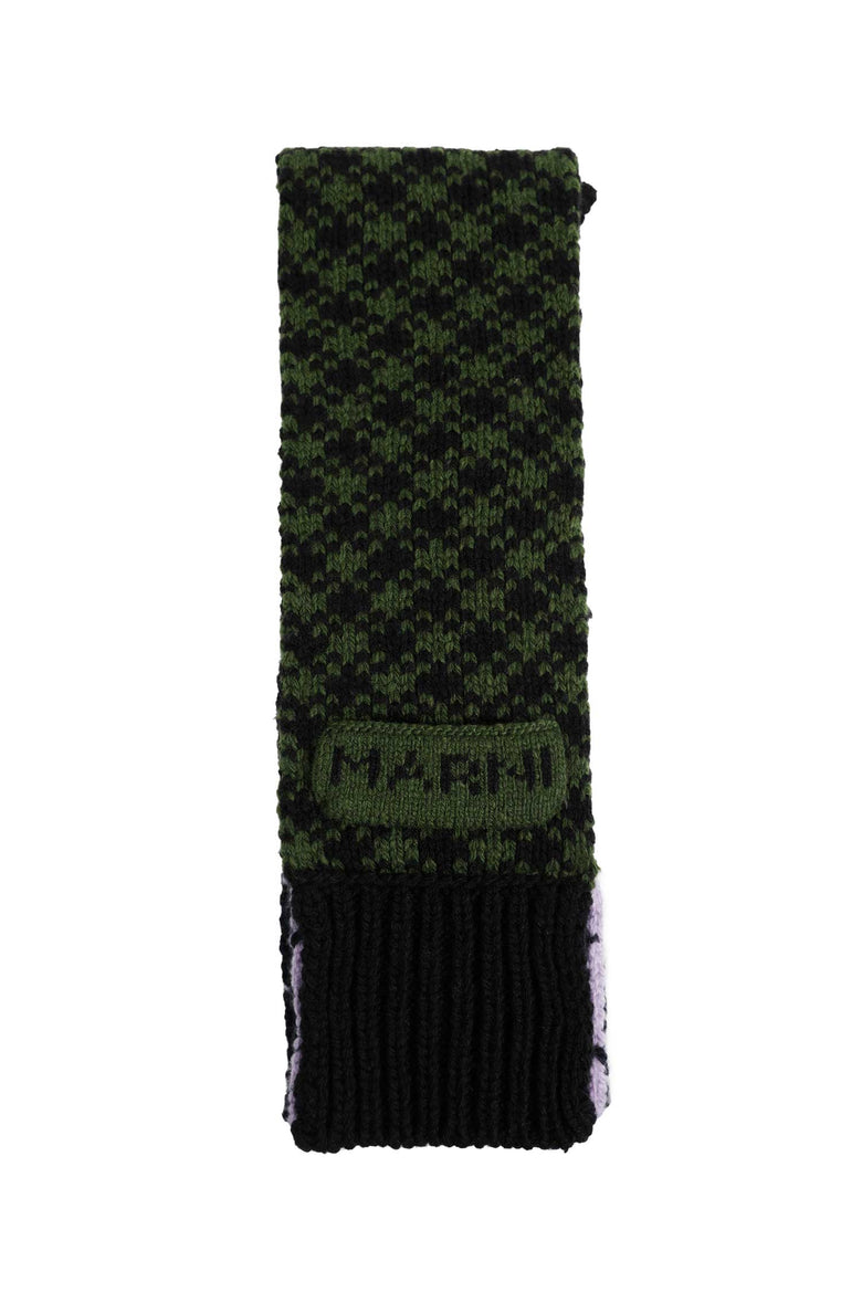 MARNI Geometric Wool Knit Scarf man