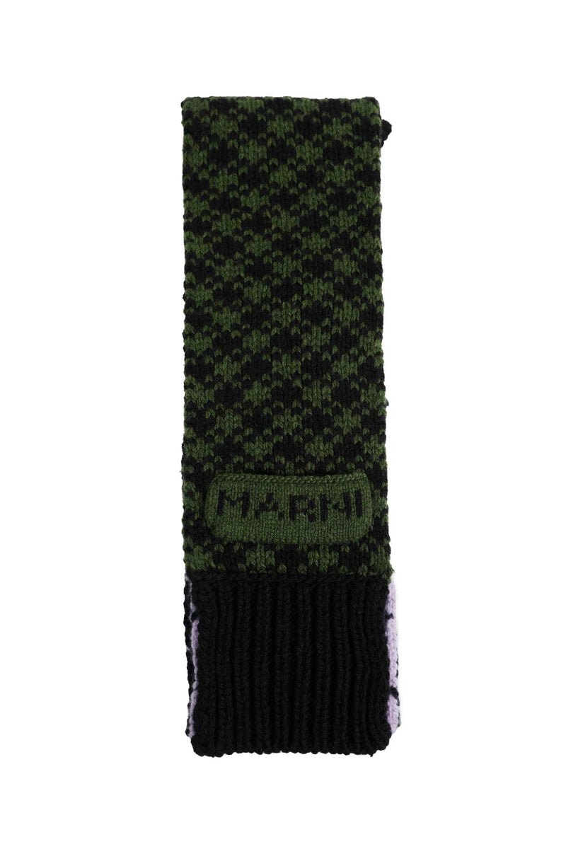 MARNI Geometric Wool Knit Scarf man