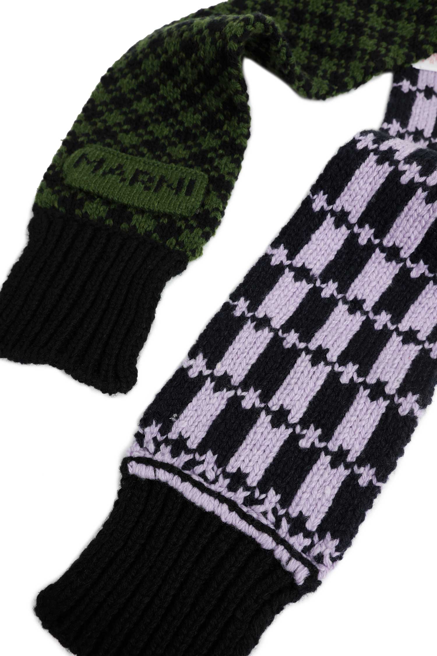 MARNI Geometric Wool Knit Scarf man