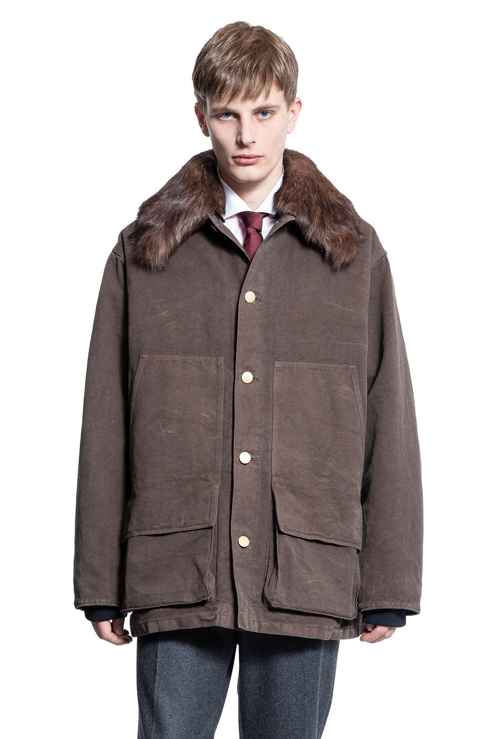 PRADA MAN BROWN JACKETS