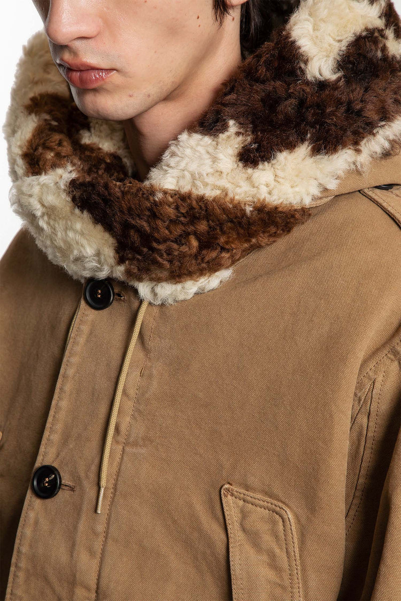 Canvas and Shearling Parka - Antonioli.eu