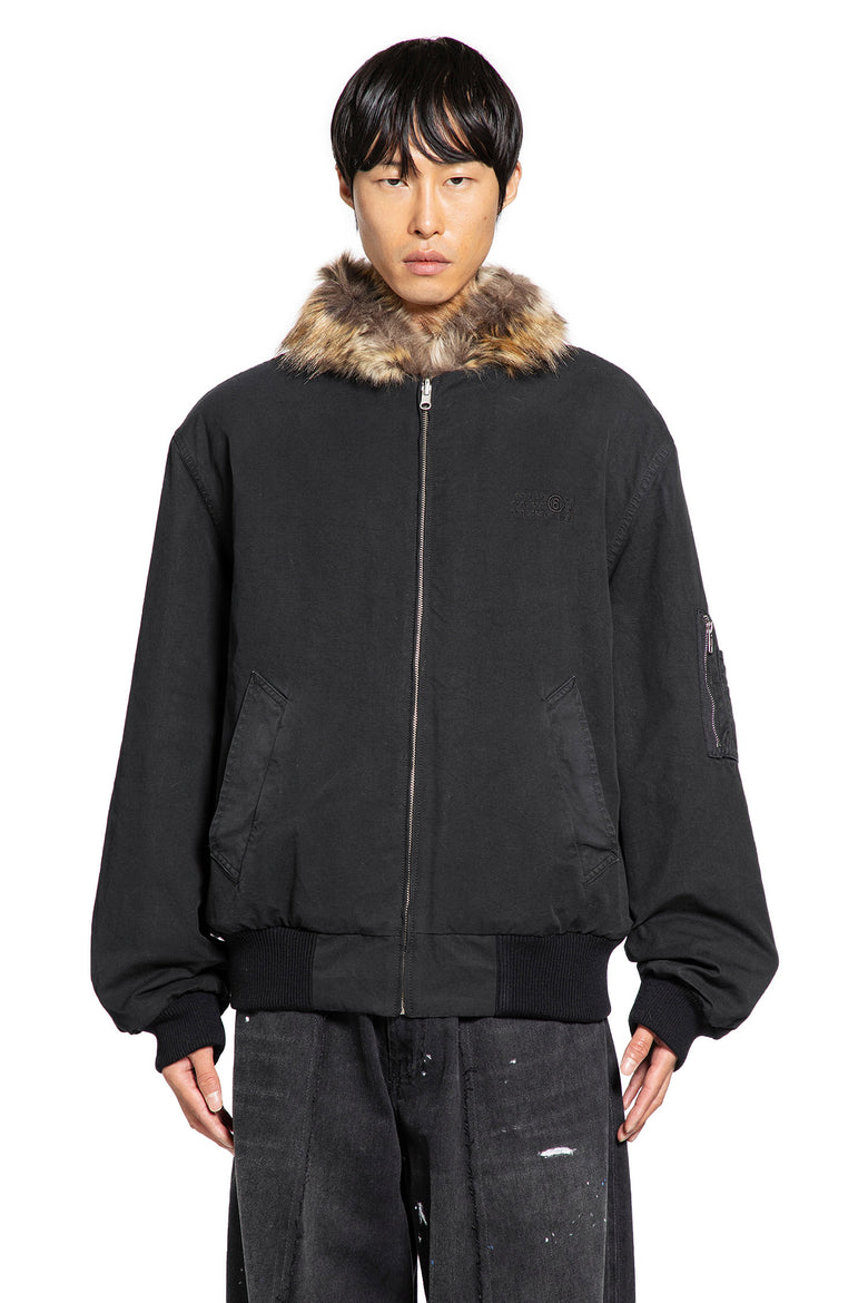Cotton Bomber With Faux Fur Collar