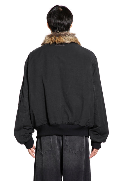 Cotton Bomber With Faux Fur Collar