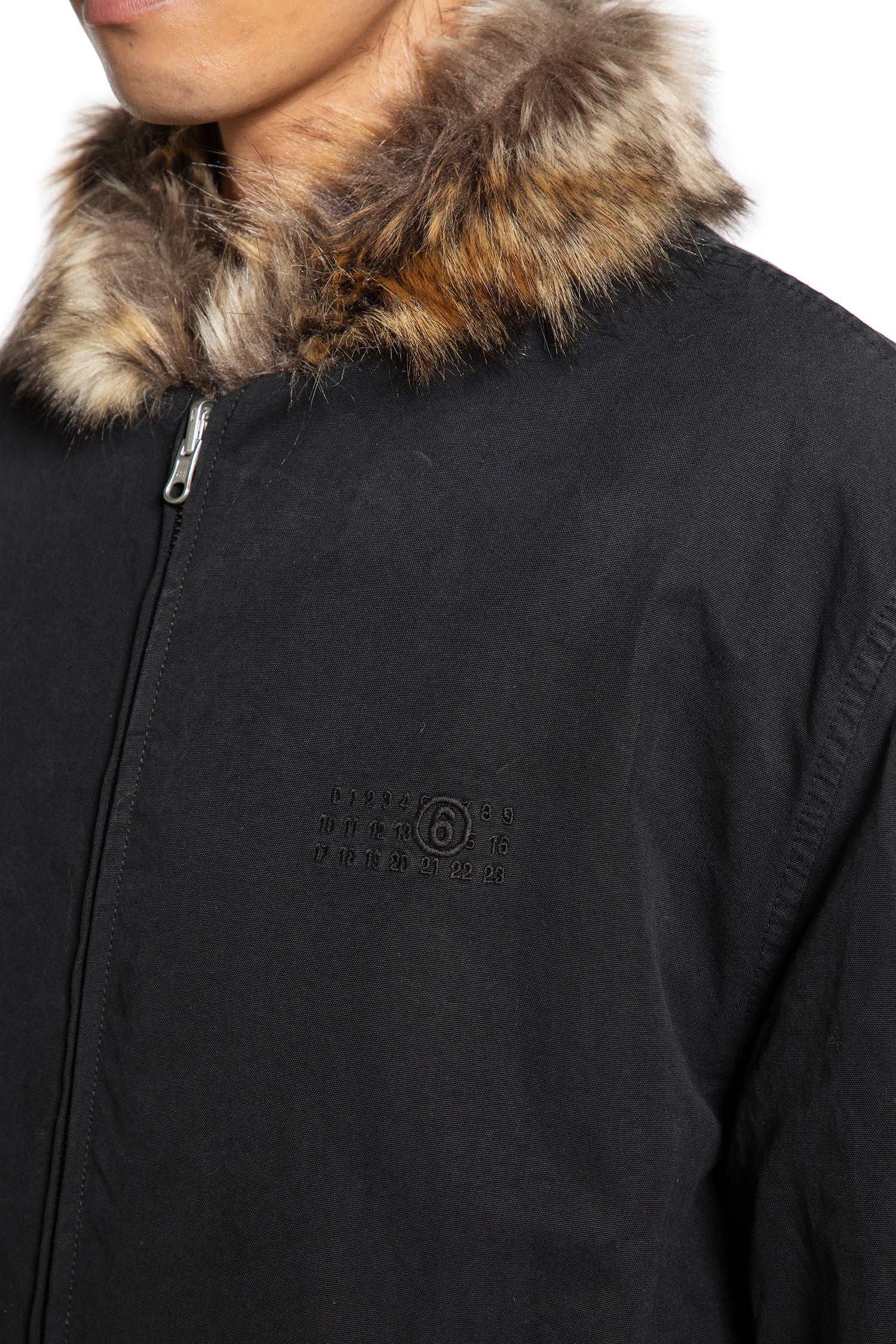 Cotton Bomber With Faux Fur Collar