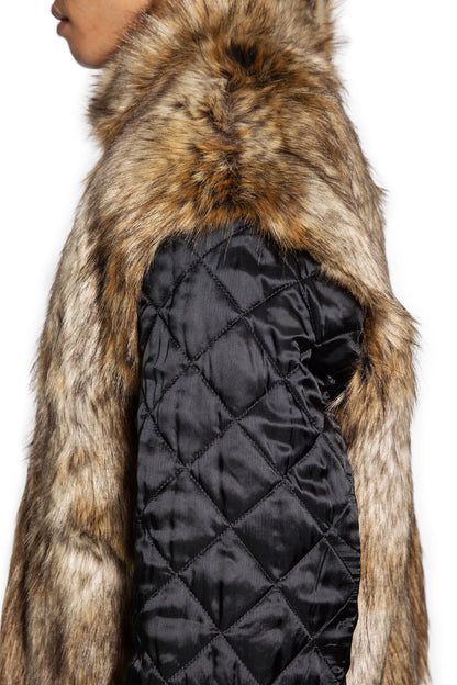 Cotton Bomber With Faux Fur Collar