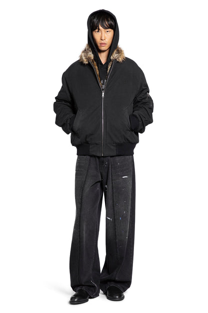 Cotton Bomber With Faux Fur Collar